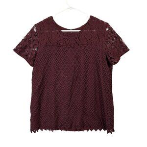 Ann Taylor Women's Size M Maroon Lined Top EUC